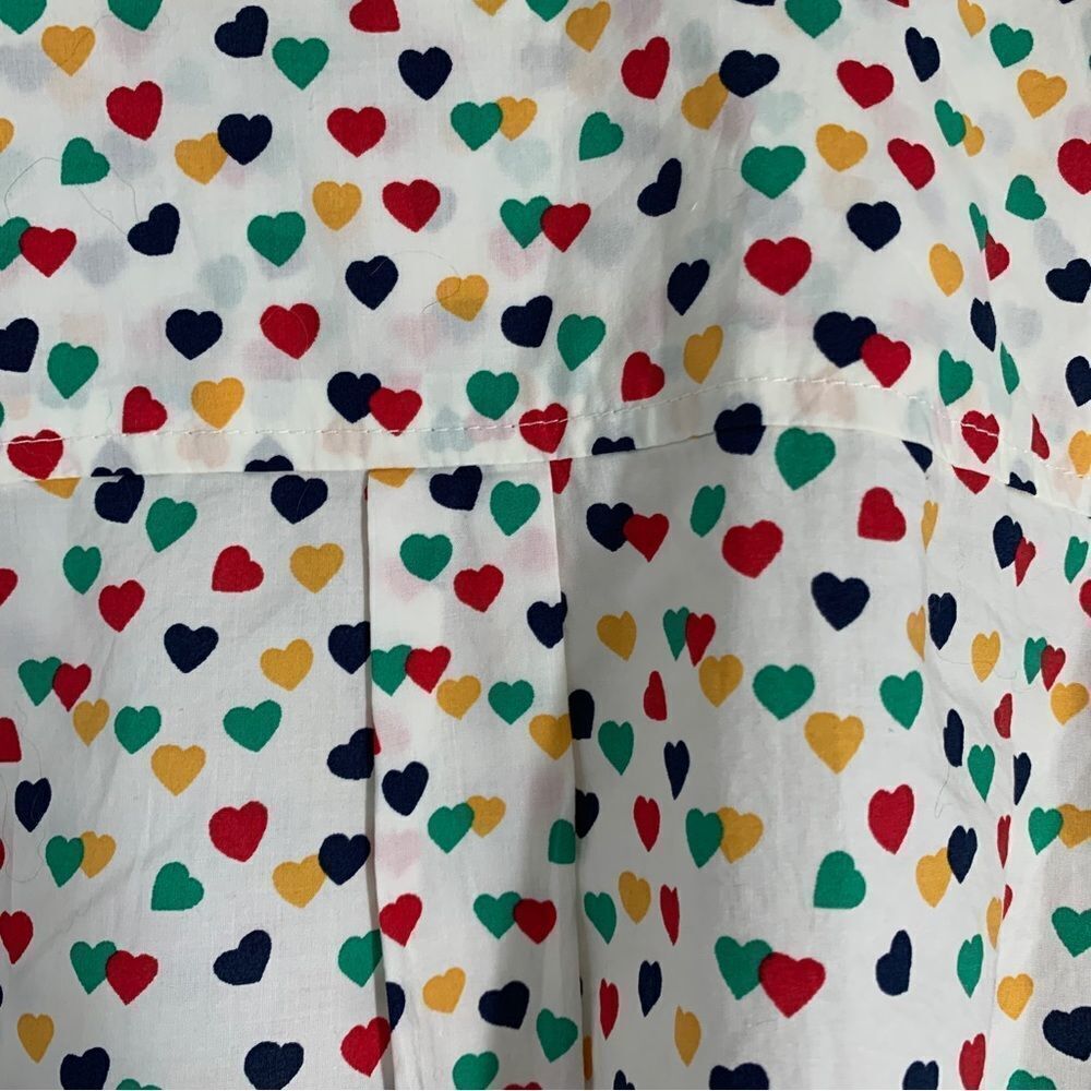 Talbots Size L Multi-Color Heart Print Button Fro… - image 5